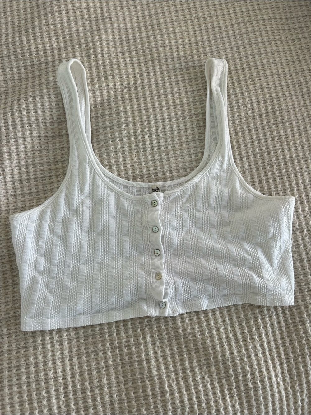 Free people white cropped tank size large